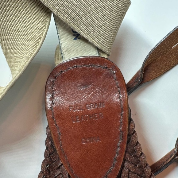 Nordstrom Men's Brown Braided Full Grain Leather Suspenders Adjustable Classic - Picture 3 of 5